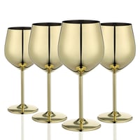 Image 1 of Stainless Steel Gold Wine Goblet 