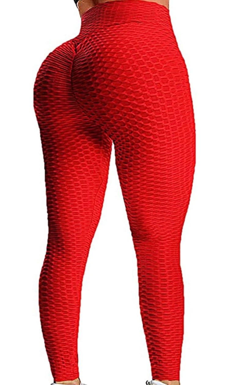Image of Red High Waist Bodycon Tights