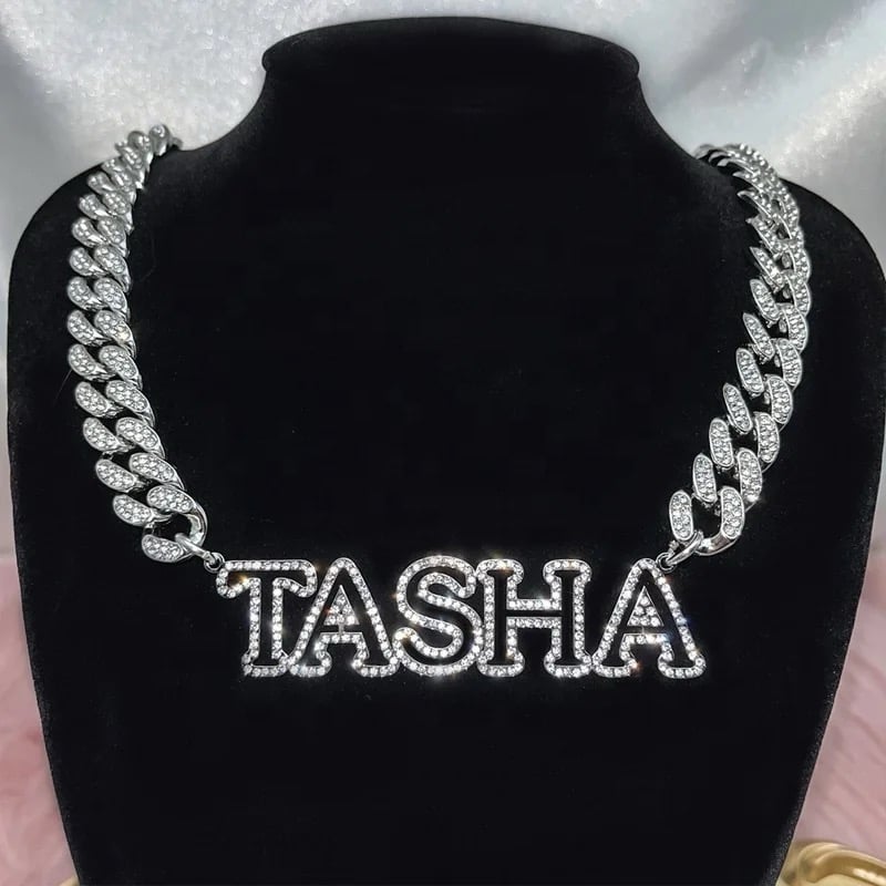 Image of Outlined iced out bling necklace 