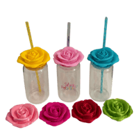Image 1 of Rose Lid Topper 16oz 