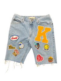 Patch work  denim shorts 