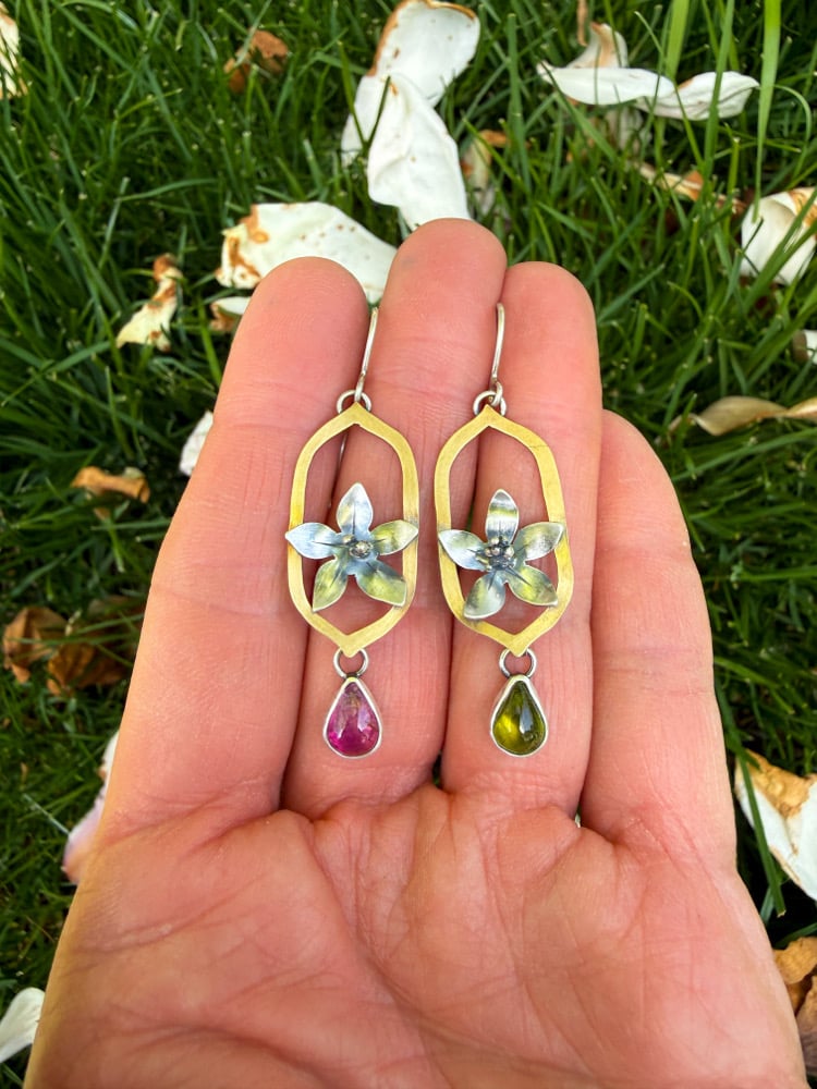Image of Apple Blossom Bounty Mismatch Earrings