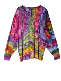 Image 7 of XXL Unisex Adult Soft Long Sleeve Tee in Euphoria Geodes Ice Dye