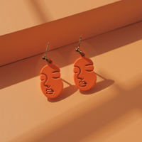 Image 1 of Orange Double-Faced Earrings
