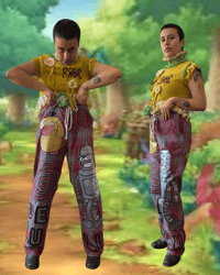 Image 2 of hand painted pants 