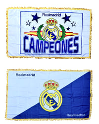 Image 1 of Vintage Real Madrid Tasseled Flag  