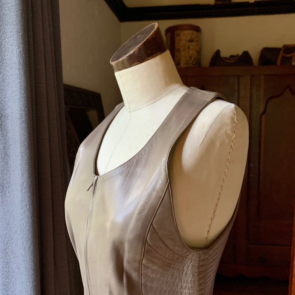 Claude Montana Lambskin Leather Dress Small