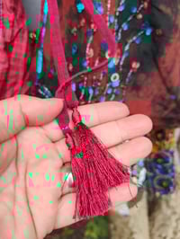 Image 3 of Mykonos sari jewel oversized waistcoat / top 10-18 red turquoise