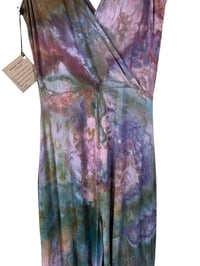 Image 5 of S Jersey Knit Wide Leg Pocket Surplice Jumpsuit in Earthy Watercolor