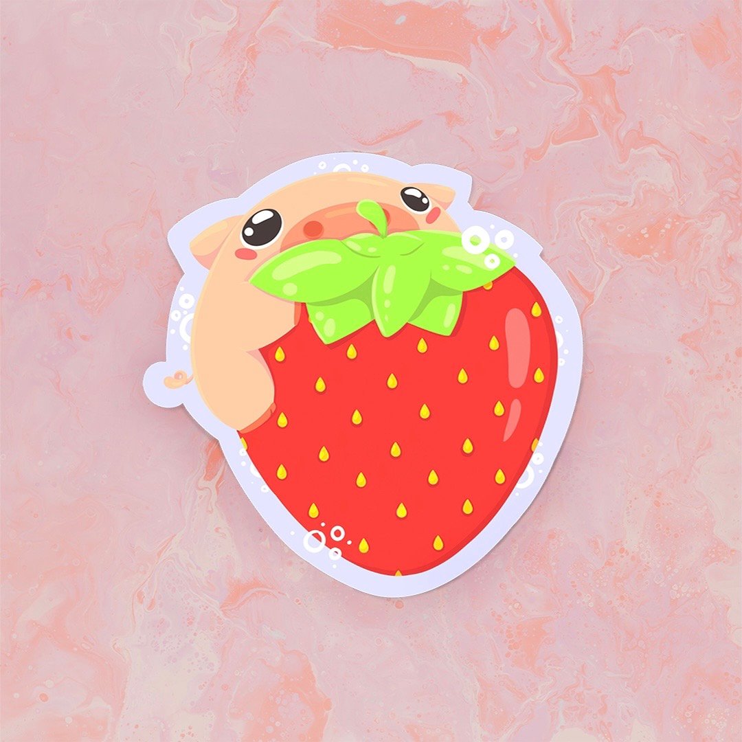 Strawberry stickers  Stickers, Cute food drawings, Vinyl decal stickers