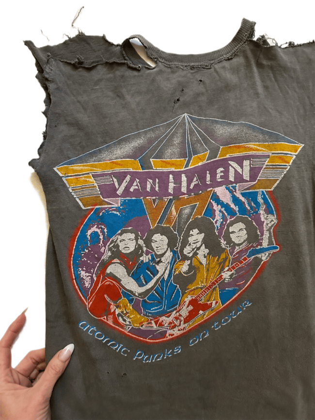 80s Van Halen thrashed concert tee lot t shirt