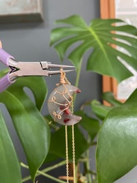 Image 3 of African Blood Stone Gold Moon Necklace