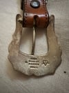 70s sterling silver leather Douglas Madnus Santa Fe belt ranger set
