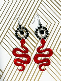 Image 1 of Red Serpent Earrings 