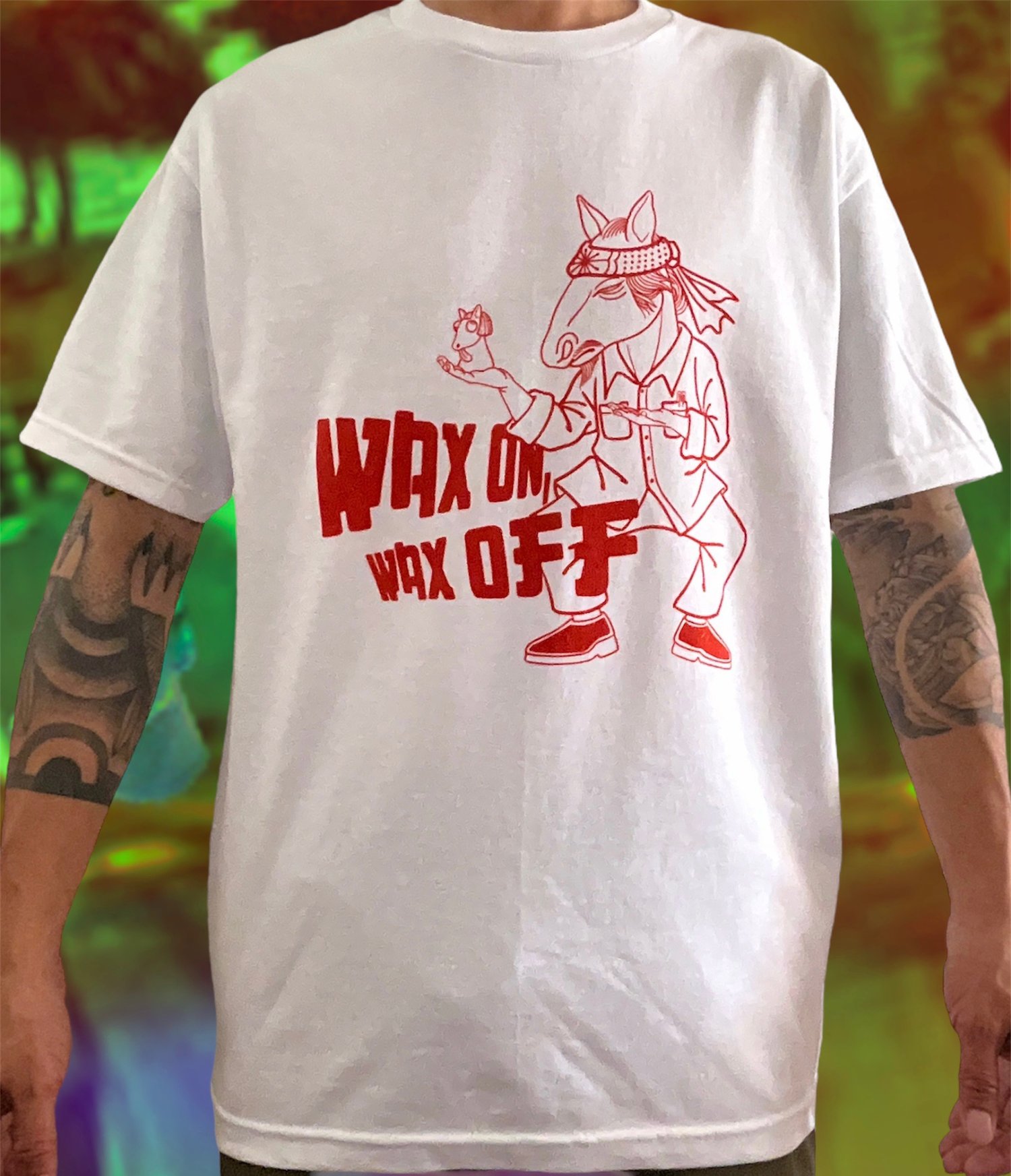 Image of Wax On Wax Off   :::  White tee