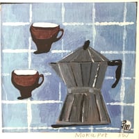 Image 2 of Small square art print -Moka pot 