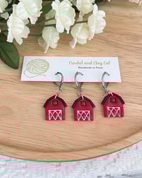 Image 2 of Red Barn Stitch Markers 
