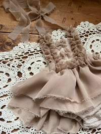 Image 2 of Taupe Chiffon Newborn Romper