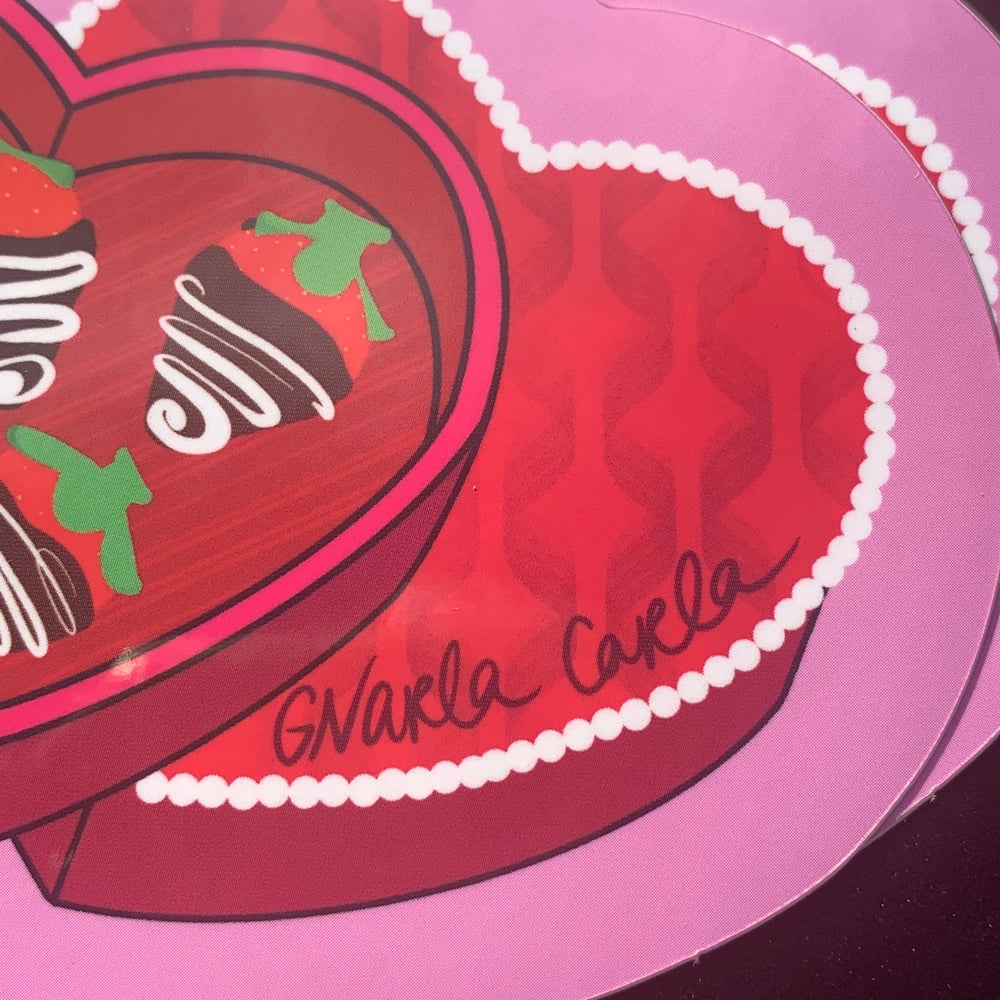 Box of chocolate strawberries Sticker 