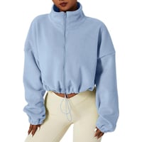 Image 8 of Fleece Crop Sweatshirt