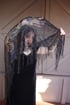 Lace fringe black shawl Image 2