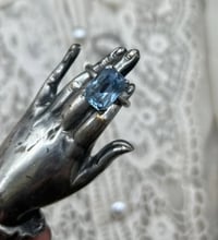 Image 12 of Superbe bague en argent massif poinçonné, quartz bleu, ciel, vintage