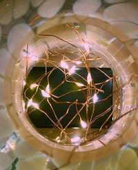 Image 4 of  METALLIC PINK GLASS LAMP