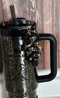 Image 3 of Black Gothic Glam Tumbler Straw Bauble