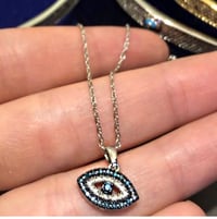Image 2 of All Diamond Evil Eye Pendant & Necklace