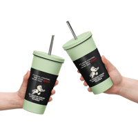 Image 10 of Insulated tumbler with a straw( it's devil fighting time)