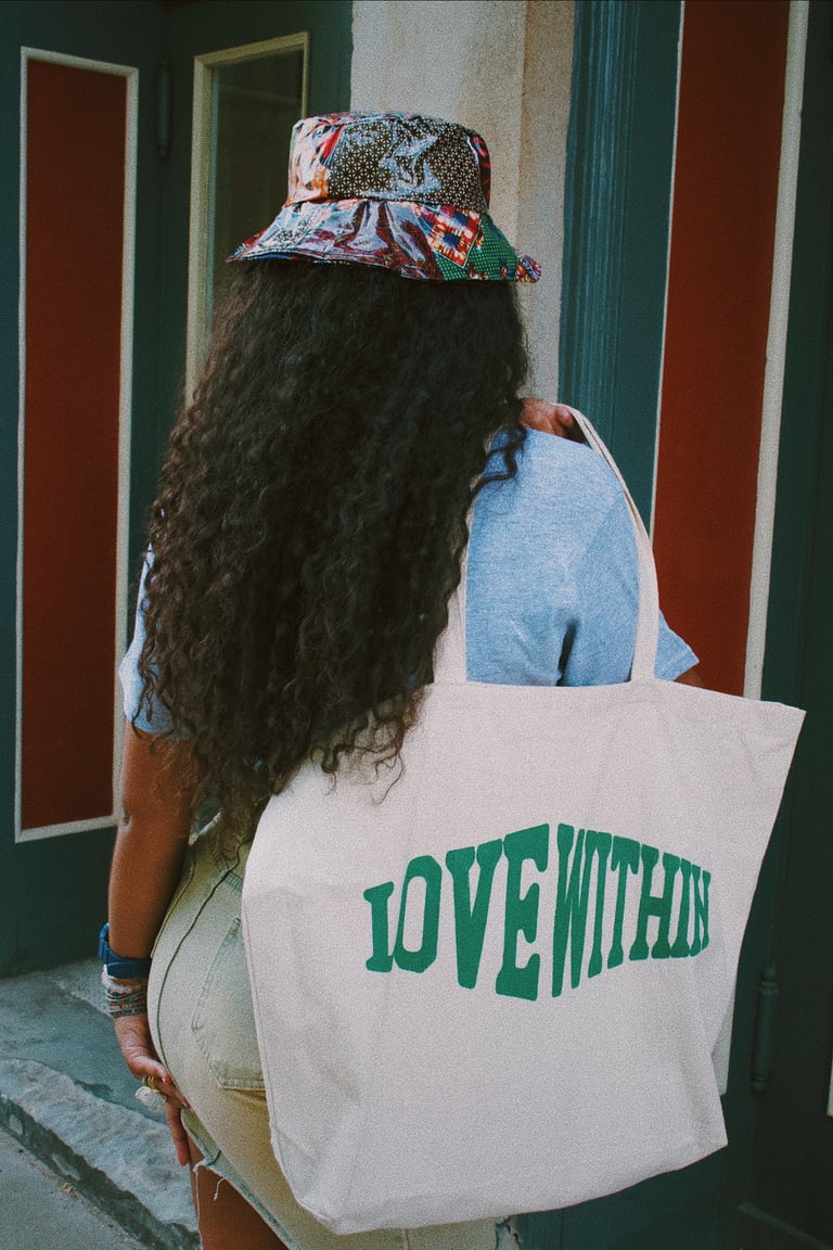 GREEN Love Within Large Tote Bag Image 2