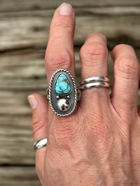 Image 1 of Turquoise + Sterling Ball Ring 