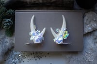 Image 2 of Ice Flowers Antler Hair Pins (a pair of two pins)