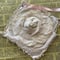 Image of antique cream linen Rose adornment patch copy