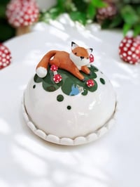 Image 2 of Porcelain fox butter dish 
