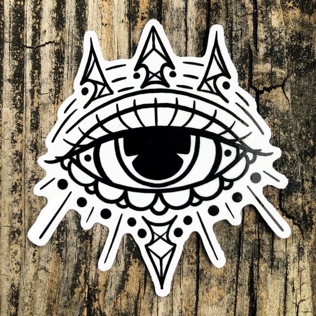 Evil Eye Sticker  V Jackson-Mahnke Art