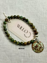 Image 5 of Rhyolite gemstone bracelet with enamel charm 