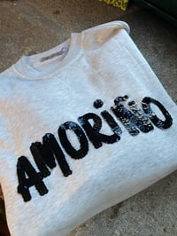 Image 1 of Suadoiro bordado a man. AMORIÑO GRIS. Talla S. En StOCK!