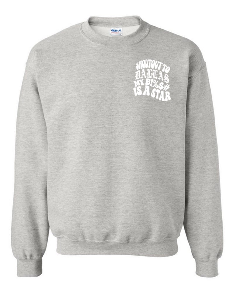 Image of DALLAS STAR CREWNECK (GRY/WHT)