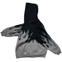 Image 4 of (XL) Hoodie Russell Double Flames GREY "SF-01" 627