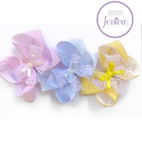 Image 2 of Pastel Gingham Lace Bows