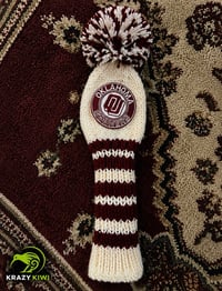 Image 4 of Oklahoma Sooners custom Golf Club Cover hand knit logo College football fan  gift