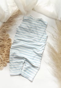 Image 3 of Baby Boy Onesie for Sitter Photoshoot | Jeremy | 12 months | blue stripes