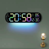 Image 3 of LED Wall Clock with Weather and Day Indicator