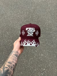 Image 3 of TRI TONE MAROON TORONTO BLUE JAYS CUSTOM FITTED CAP