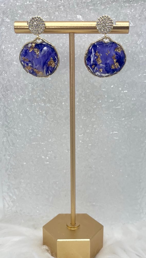 Image of INDIGO FLORAL DANGLES