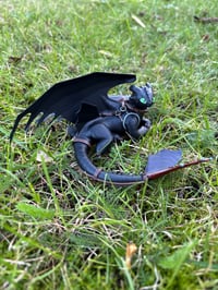 Image 3 of Laying Night Dragon Sculpture 