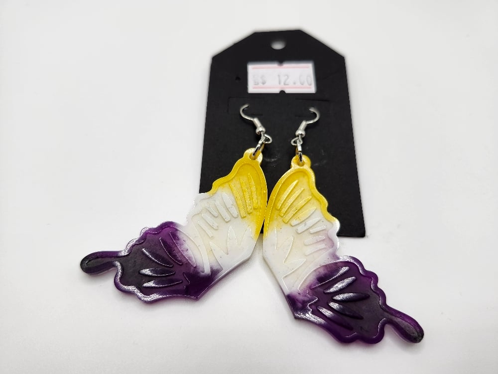 Image of Pride Moth Wing Earrings 