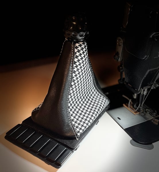 Image of Houndstooth leather shift boot 