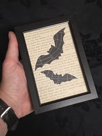 Image 2 of 1800’s biblical BATS with preserved spider web - black framed -2